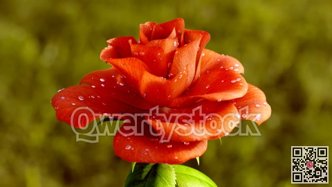 Rose Flower Growth close up 3d rendering