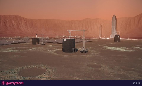 colony on mars building construction of sand 3d printer 3d animation