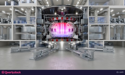 ITER Tokamak thermonuclear reactor with internal communications and plasma inside