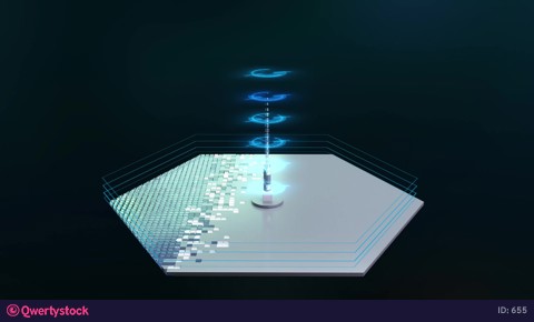 The 5G communications tower is being built and expanding its area of influence