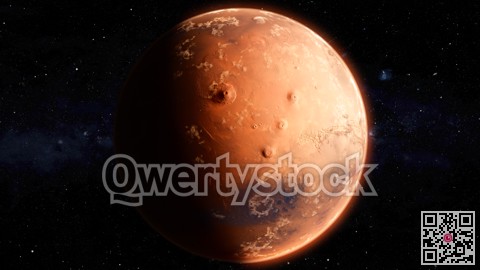 Orbiting Planet Mars. High quality 3d illustration