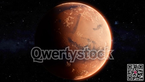 Orbiting Planet Mars. High quality 3d illustration