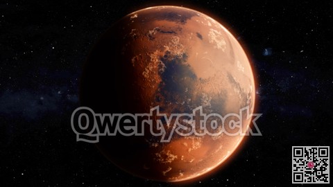Orbiting Planet Mars. High quality 3d illustration