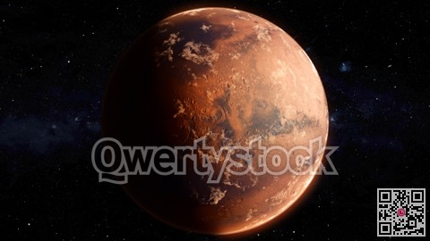 Orbiting Planet Mars. High quality 3d illustration