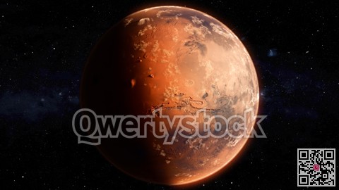 Orbiting Planet Mars. High quality 3d illustration