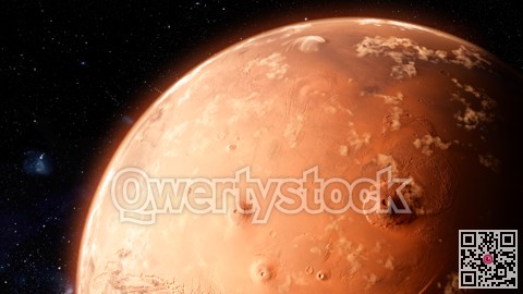Orbiting Planet Mars. High quality 3d illustration