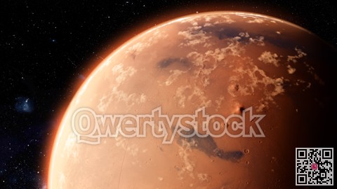 Orbiting Planet Mars. High quality 3d illustration