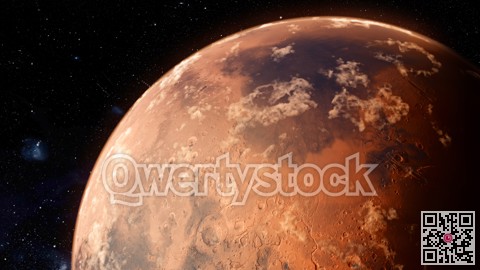 Orbiting Planet Mars. High quality 3d illustration