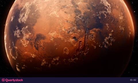 Mars planet sunset sunrise in the space 4k animation