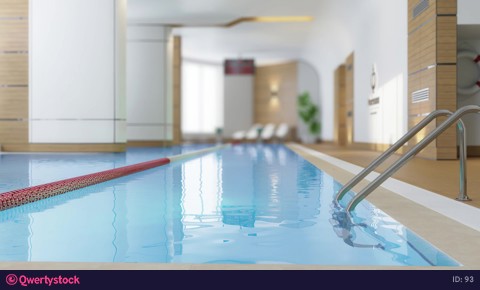 Waterpool flythrough inside a buildnk 4k 3d animation